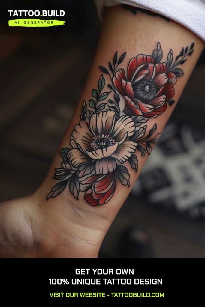 Colourful Women's Wrist Tattoo