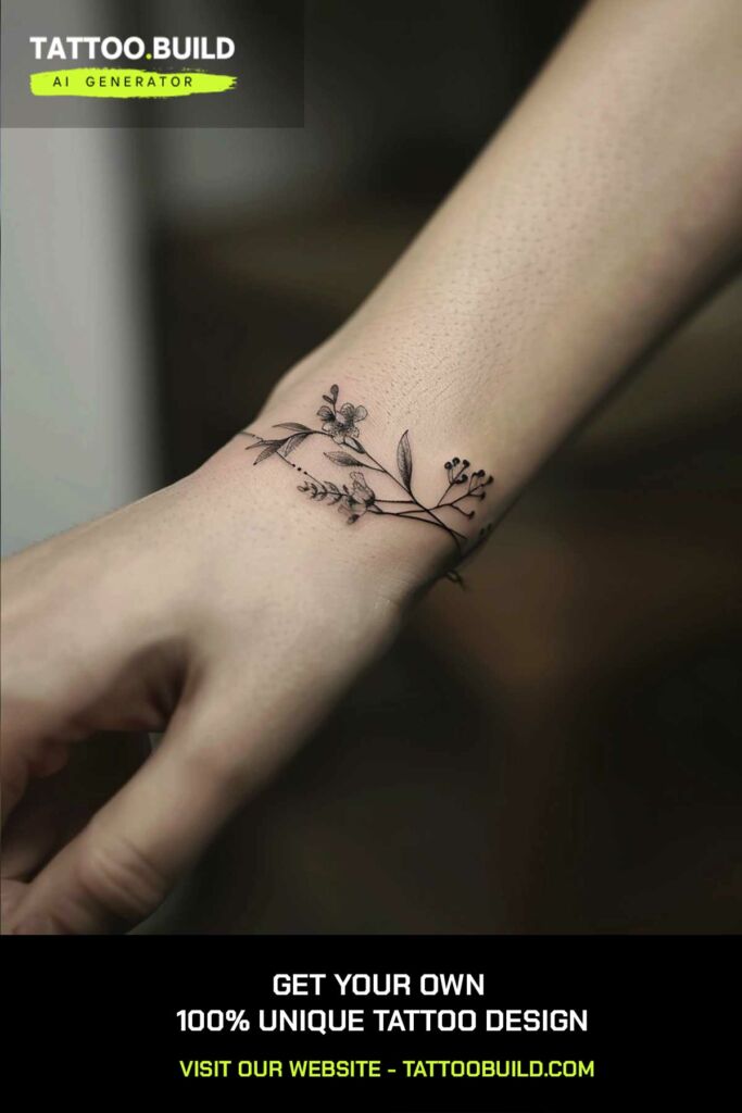 Floral Tattoo Bracelet