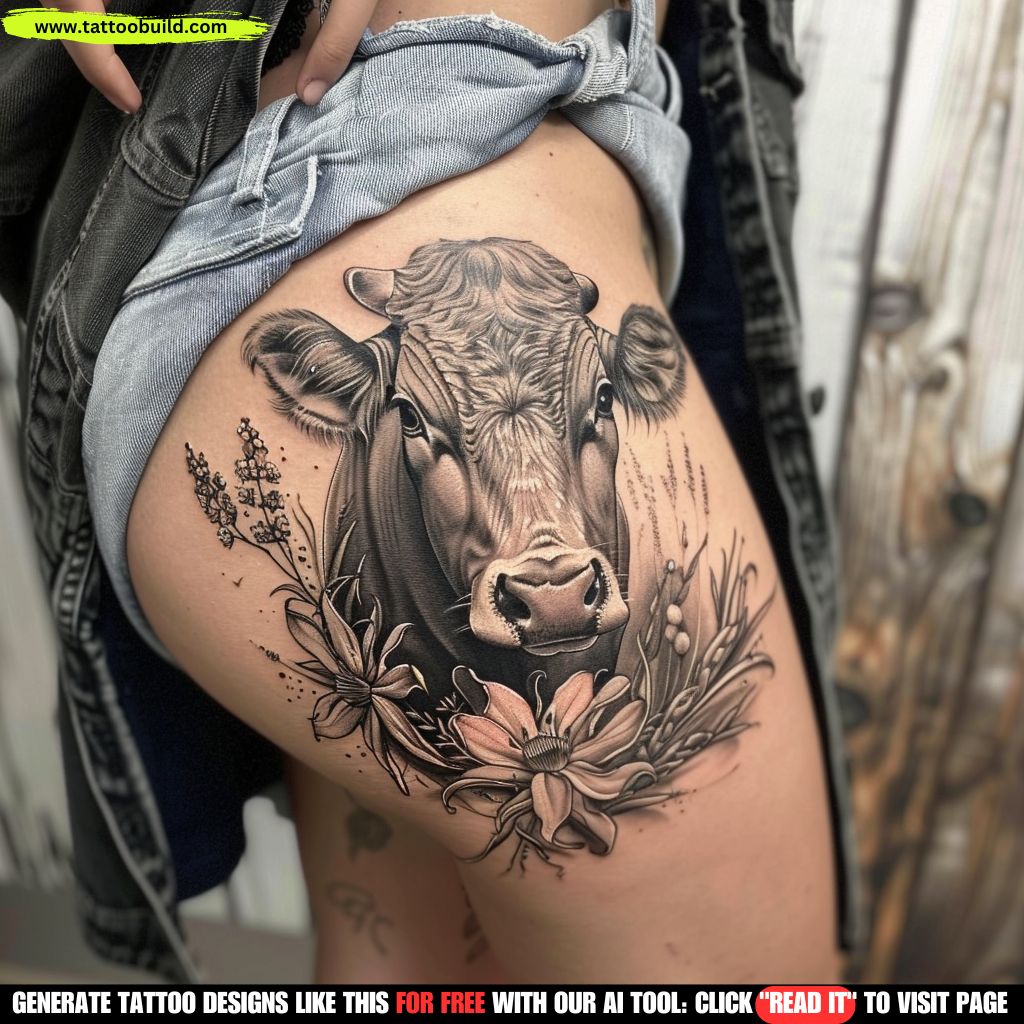 realistic hip tattoo for women