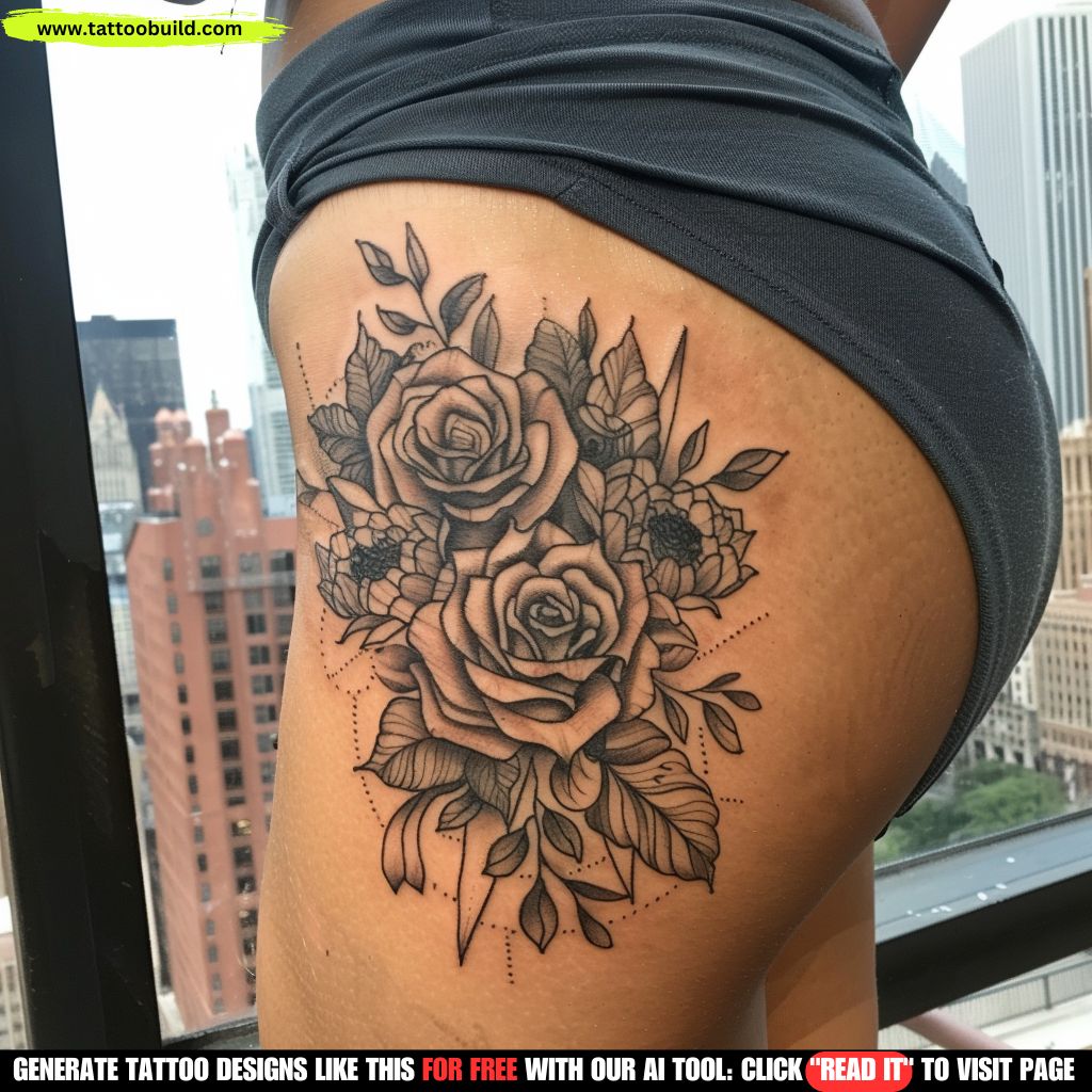 Stunning Rose Hip Tattoo