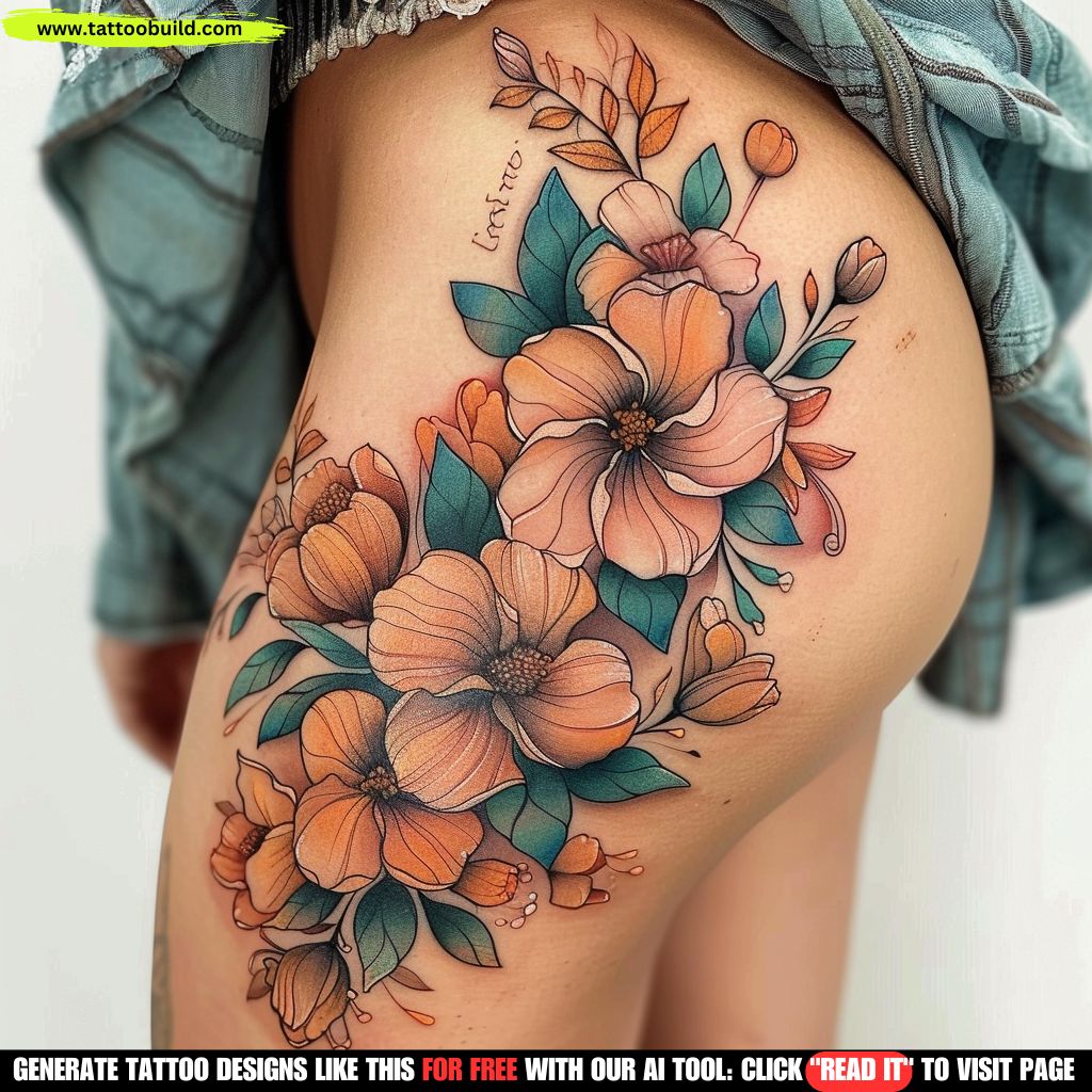 Beautiful Floral Tattoo Design