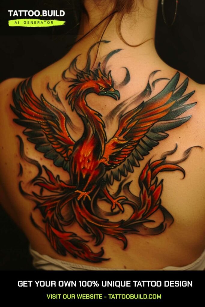 Phoenix Womens Back Tattoo