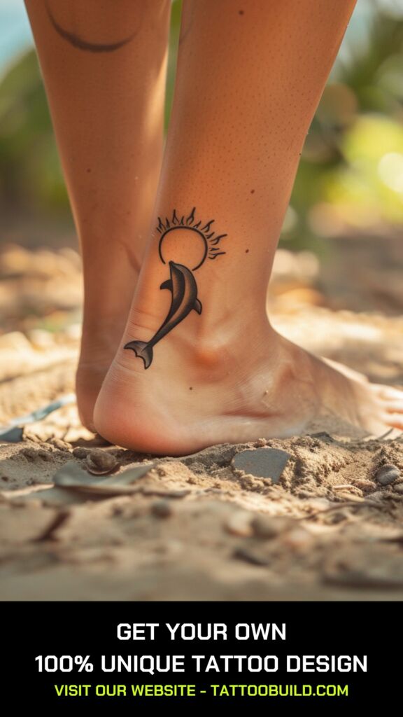 dolphin and sun tattoos for females