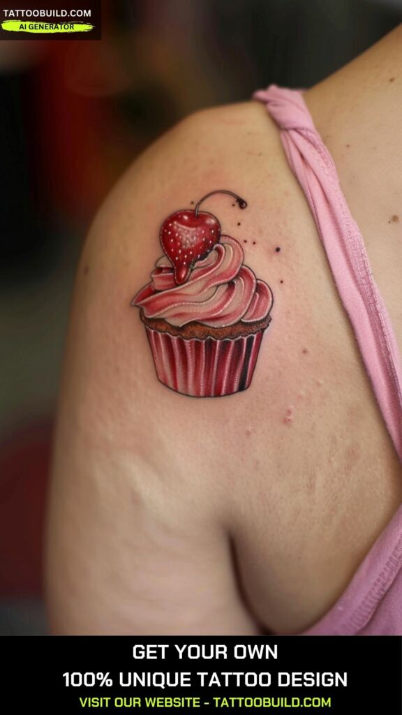 cute cupcake little tattoos for women