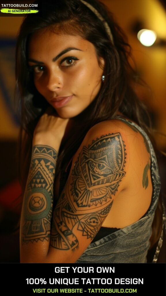 tribal half sleeve tattoos for female 