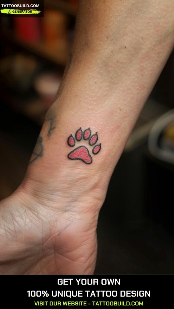 cute little paw tattoos for females 