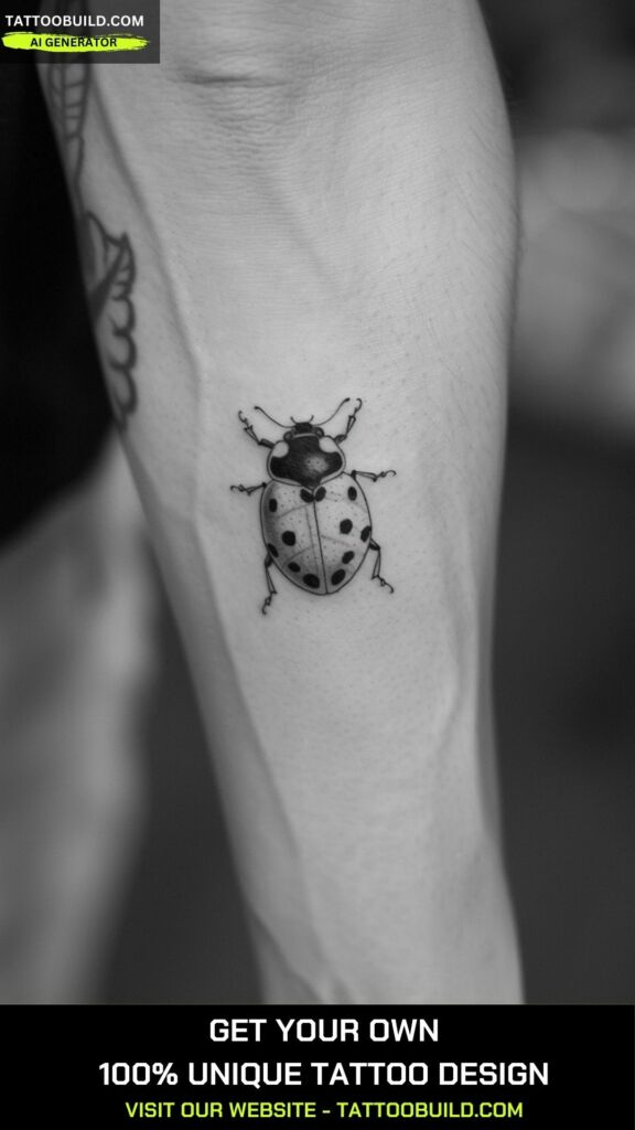 black and white lady bug tattoo