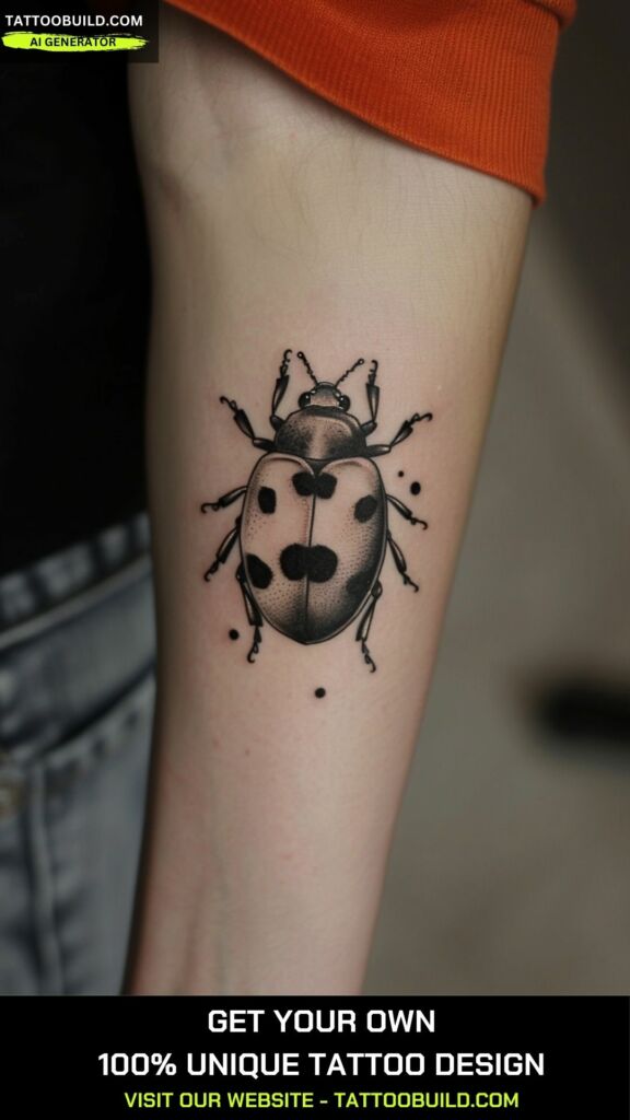 black and white lady bug tattoo ideas