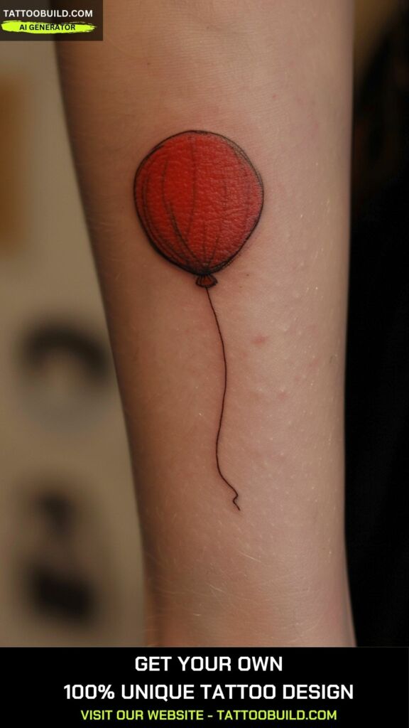 cute little balloon tattoos for ladies