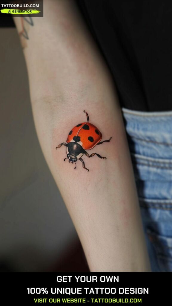 realistic lady bug tattoo ideas