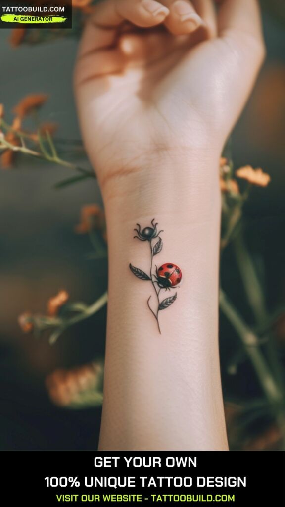 minimalist lady bug tattoo idea
