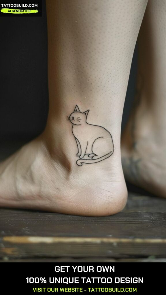 cute kitty little tattoos for females