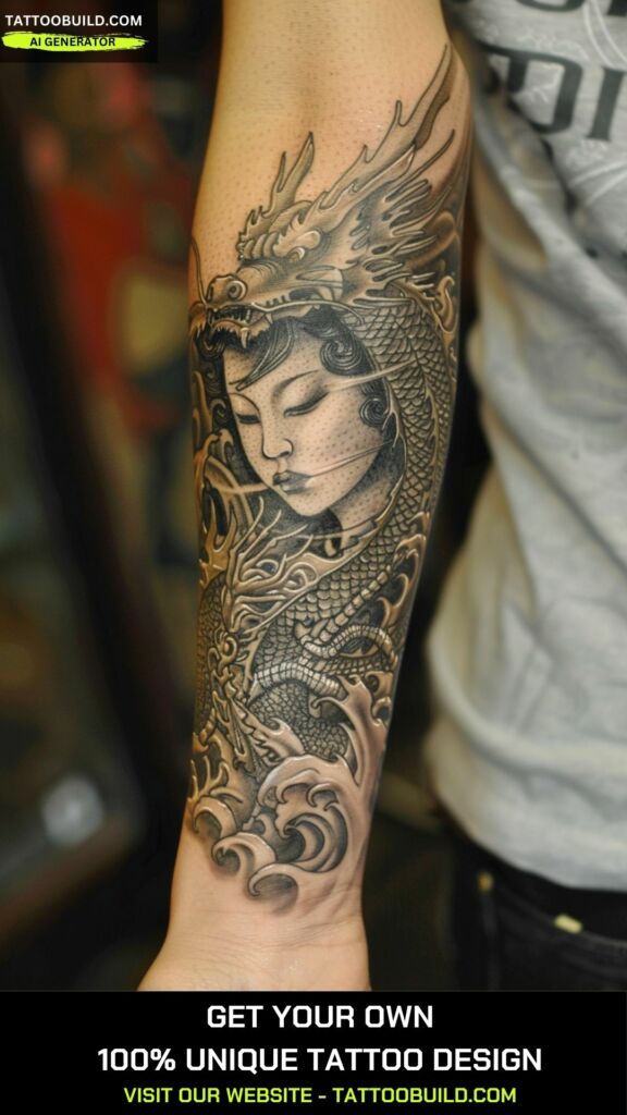 chinese art forearms tattoos for women