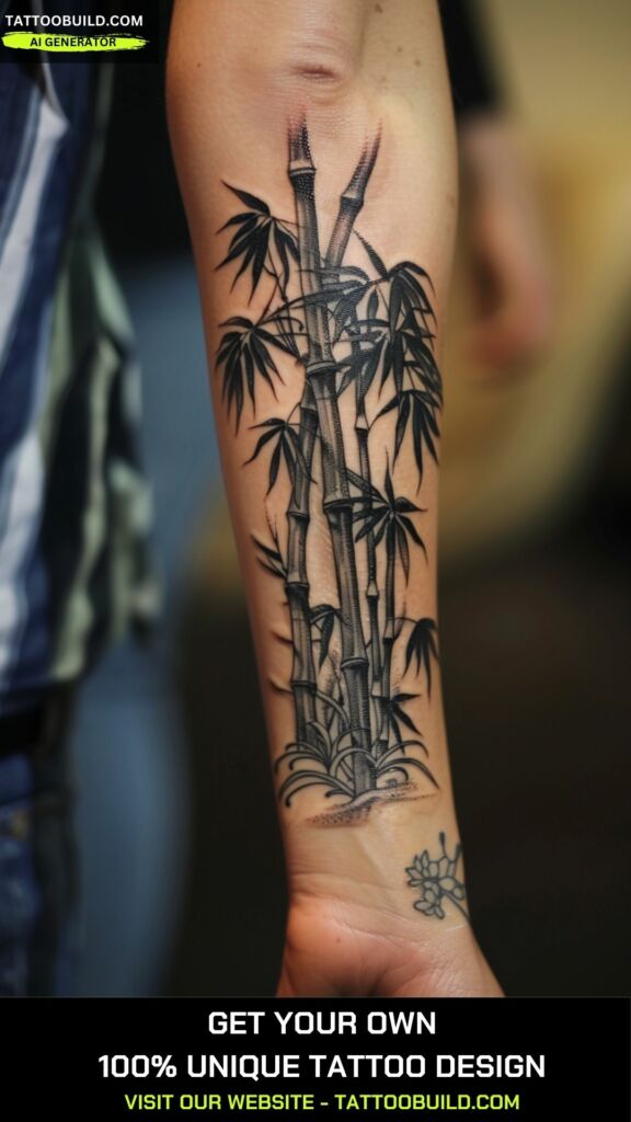 bamboo forearm tattoo for women 