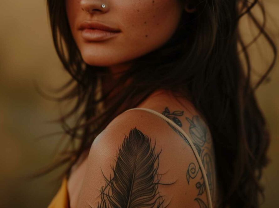 Stunning Women's Feather Tattoo Ideas