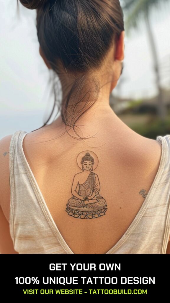 small female buddha tattoo