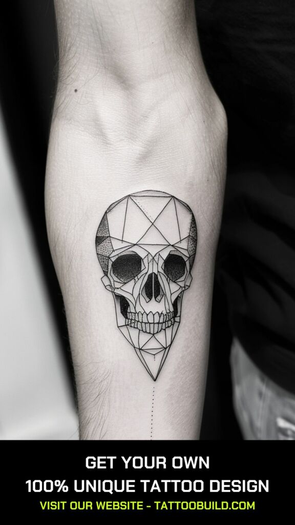 skull geometric tattoo designs