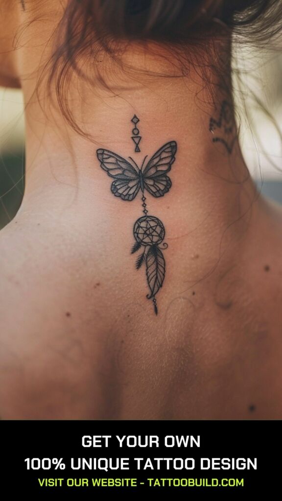 butterfly dreamcatcher tattoos for female