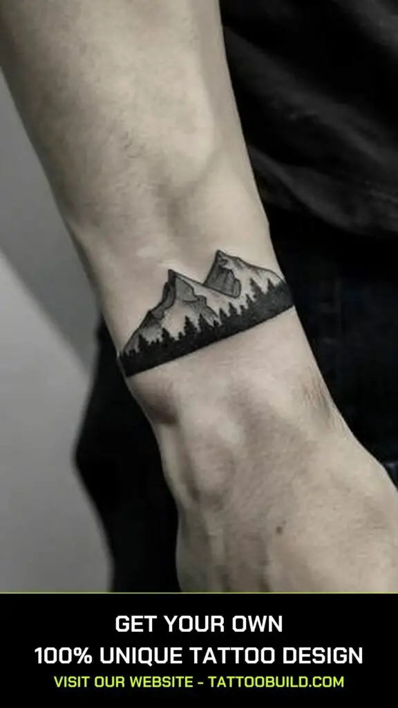 small tattoo designs for men: mountain tattoo