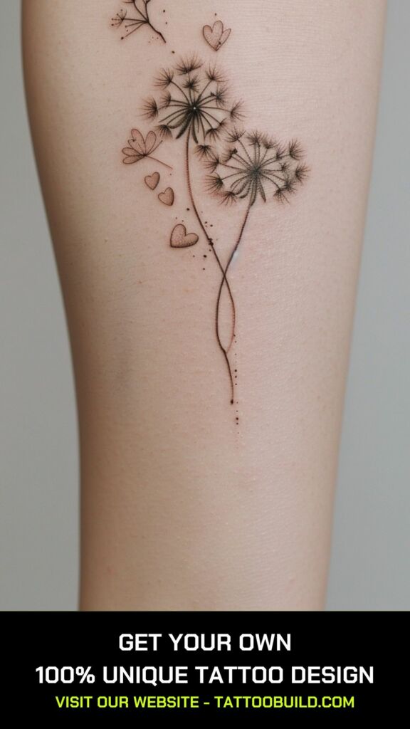 female dandelion tattoos