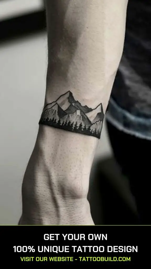 small tattoo designs for men: mountain tattoo