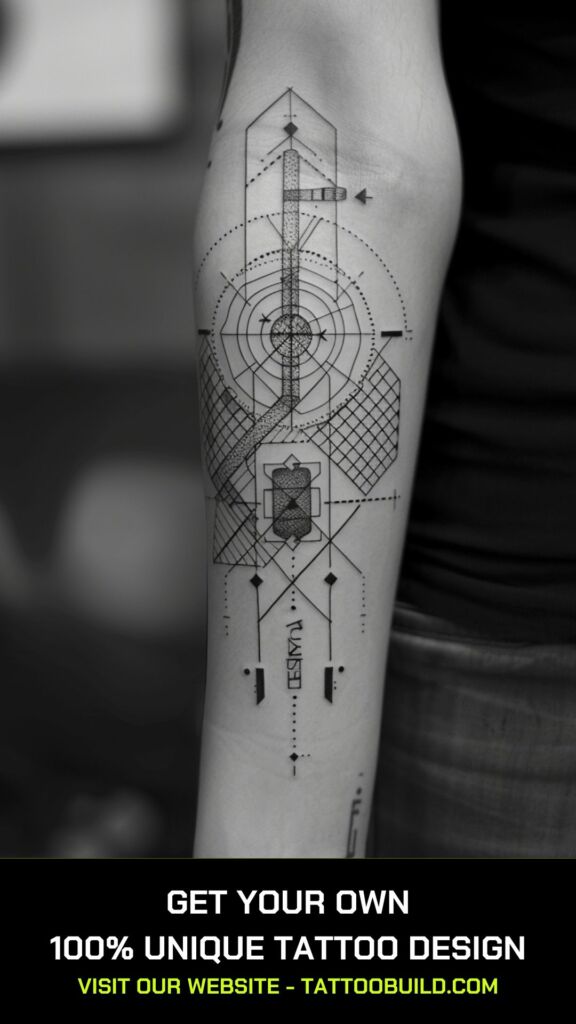 geometric fine line tattoo designs