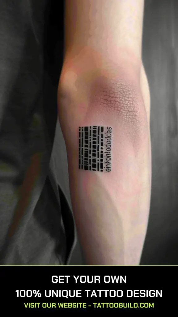 small tattoo designs for men: barcode  tattoo