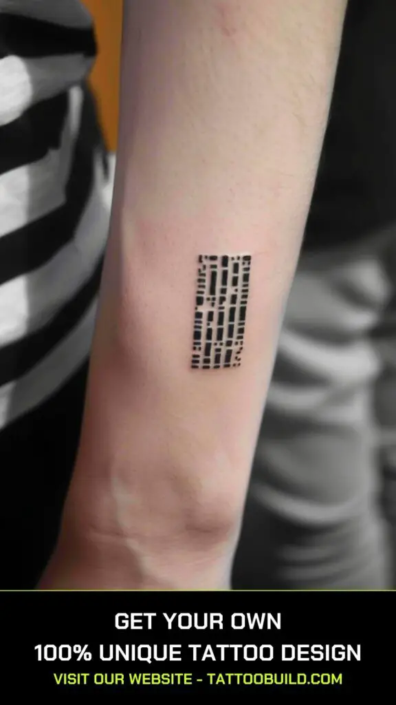 small tattoo designs for men: barcode  tattoo