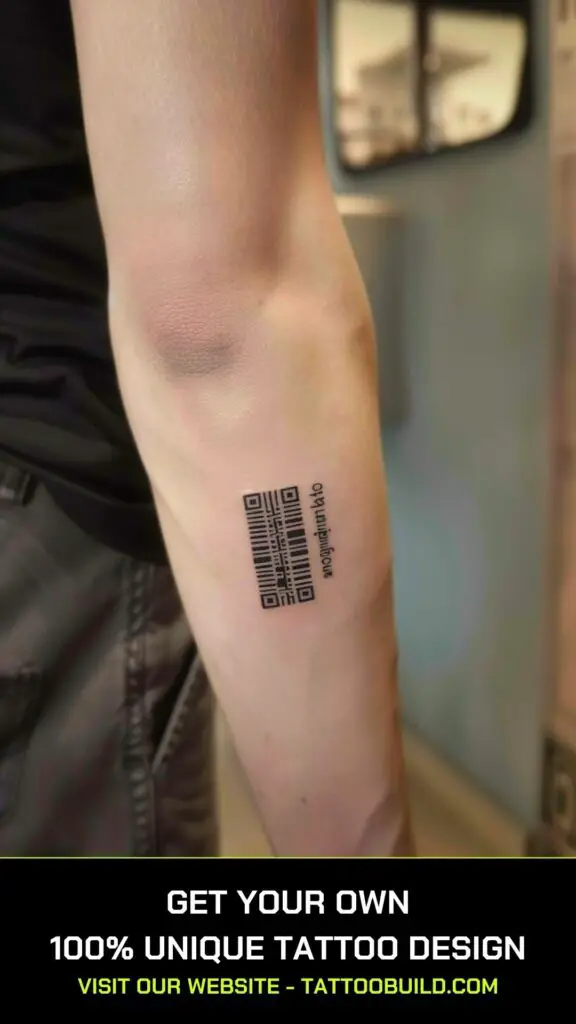 small tattoo designs for men: barcode  tattoo