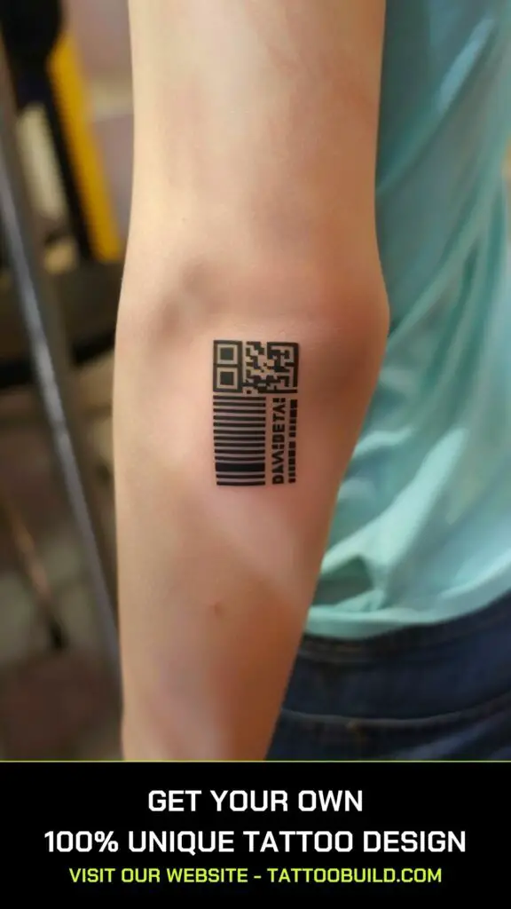 small tattoo designs for men: barcode  tattoo