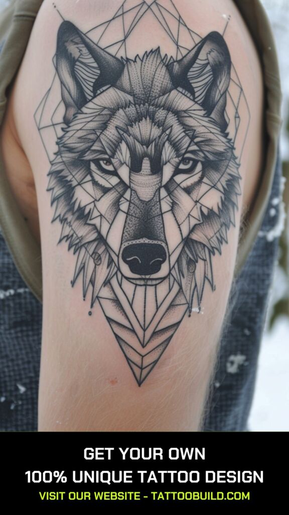 geometric wolf tattoo designs
