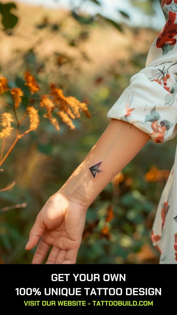 small beautiful tattoo idea: origami tattoo