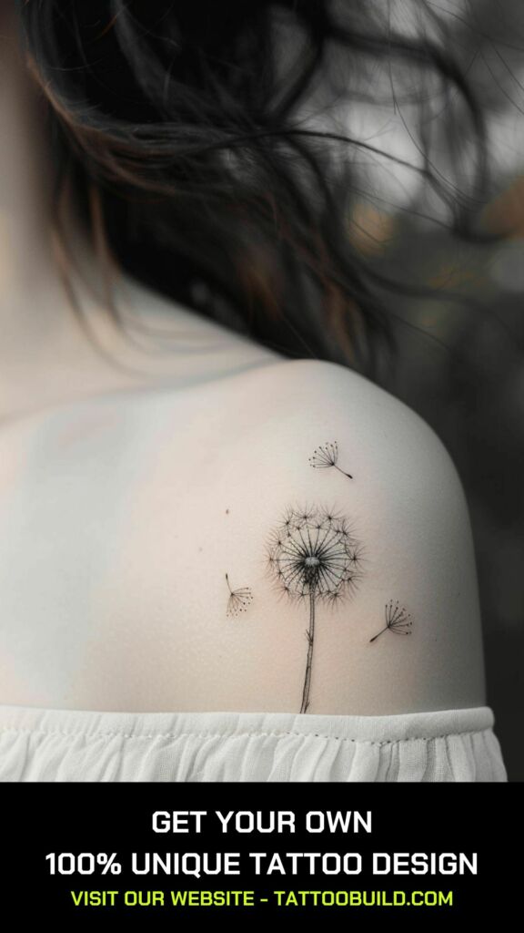 female dandelion tattoos