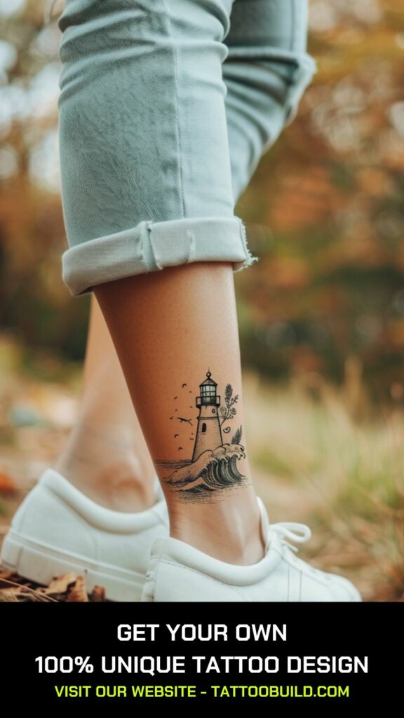small beautiful tattoo idea for ladies: lighthouse tattoosmall 