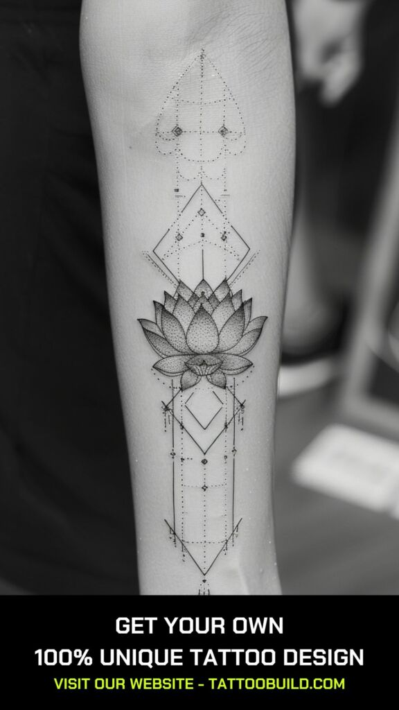 lotus geometric tattoo designs