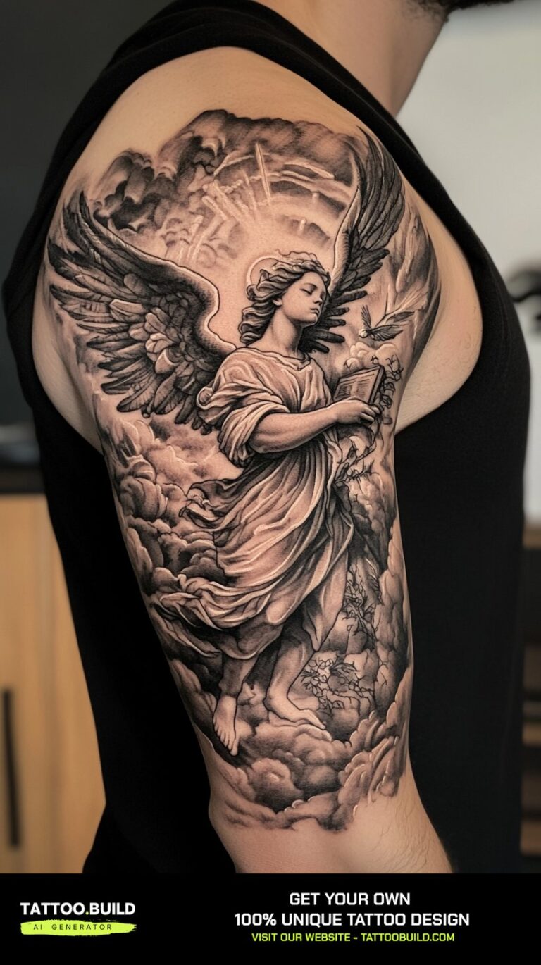 Awesome Angel Tattoos for Men for Inspiration - Tattoo Build