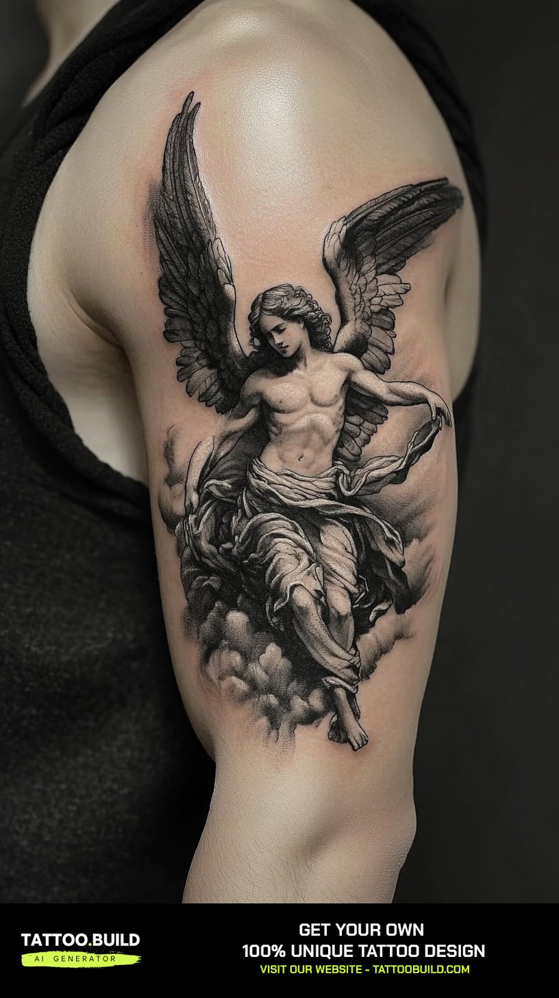 Awesome Angel Tattoos for Men for Inspiration - Tattoo Build
