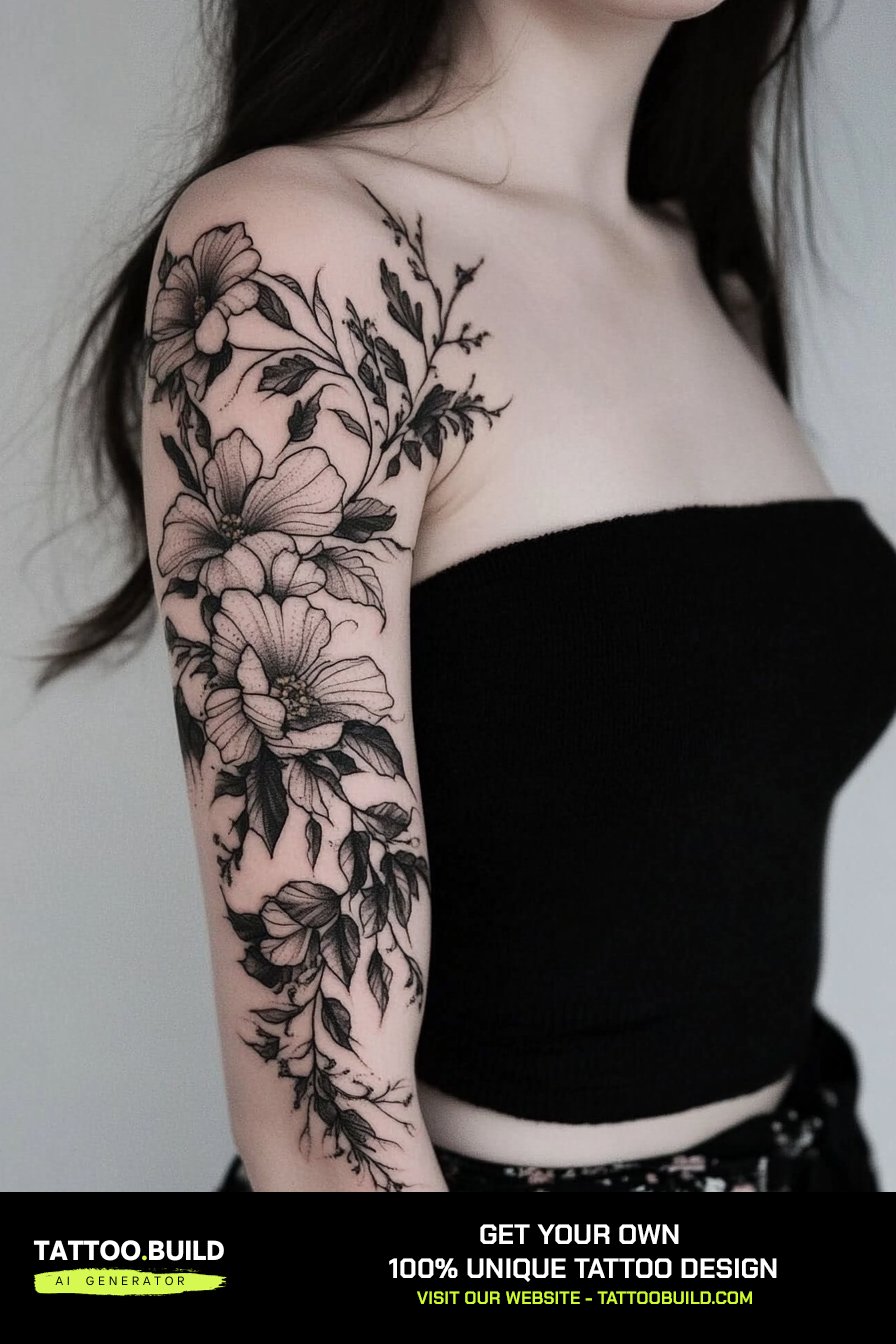The Timeless Elegance of Floral Shoulder Tattoos for Women: 48 Stunning ...