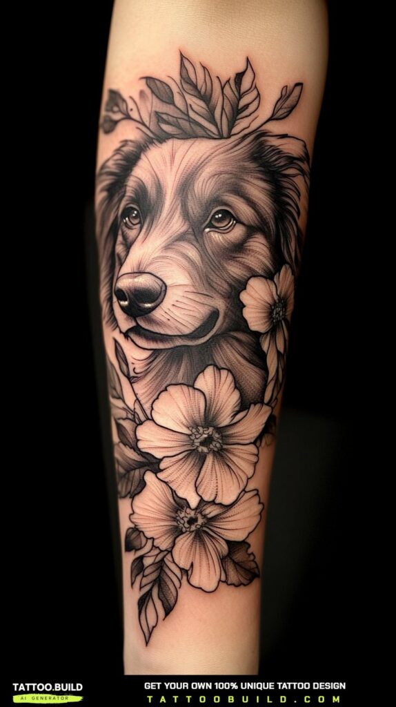 Wildlife sleeve tattoo for women with an animal as the central focal point
