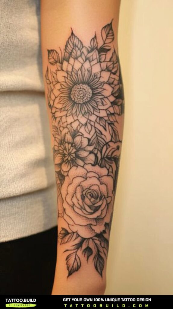 Ornamental mandala sleeve tattoo for women wrapping the shoulder