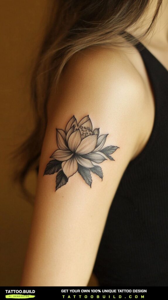 Simple outline lotus flower tattoo on a woman's inner wrist