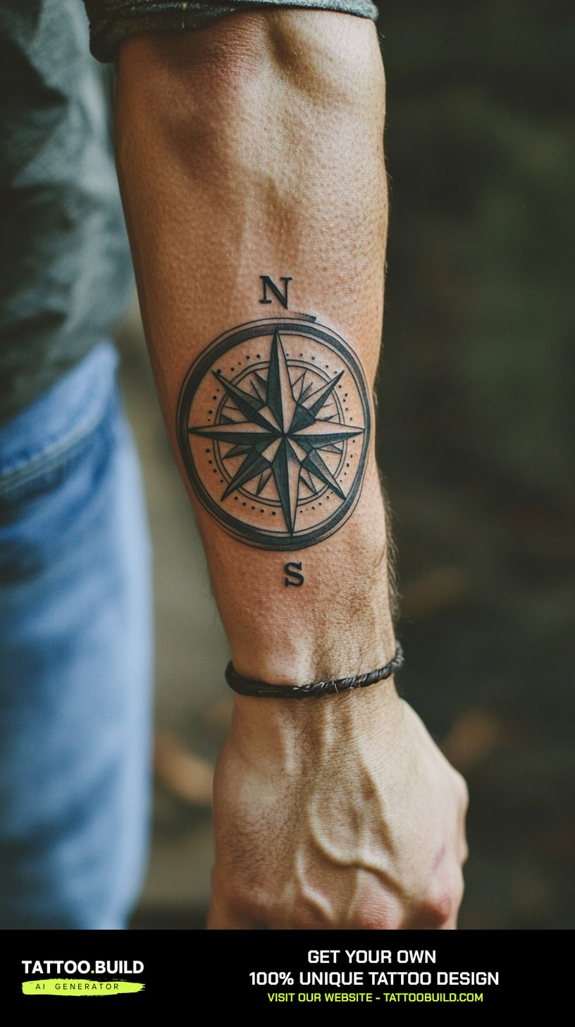 30+ Compass Forearm Tattoo for Guys - Tattoo Build