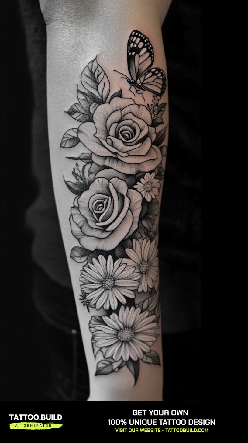 30+ Floral Half Sleeve Tattoo for Forearm - Tattoo Build