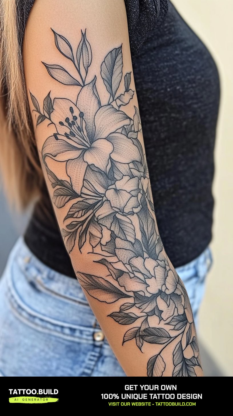 30+ Floral Half Sleeve Tattoo for Forearm - Tattoo Build
