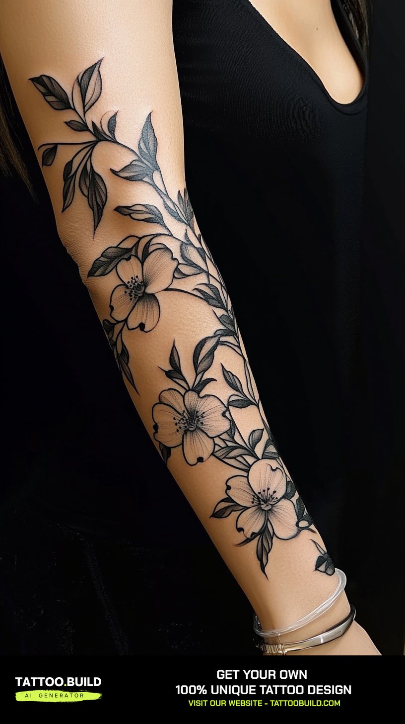 30+ Floral Half Sleeve Tattoo for Forearm - Tattoo Build