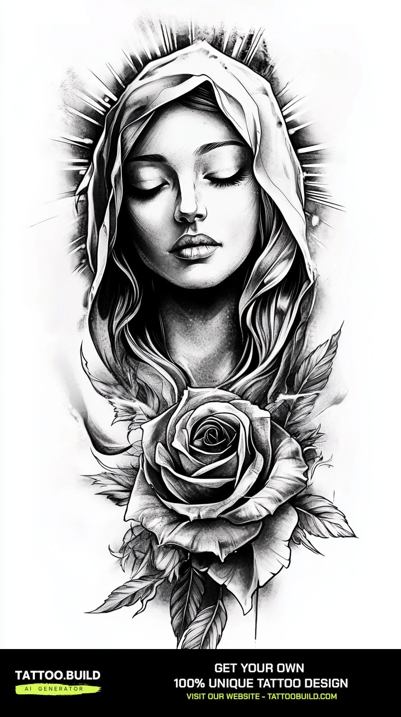 Classy half sleeve tattoo drawing shown as a full wrap from shoulder to elbow.