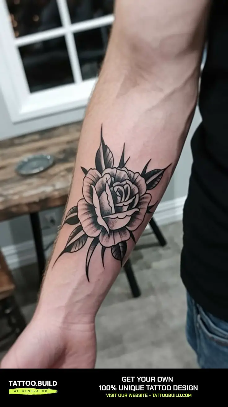 Black Rose Tattoo for Men (20+ Cool Design)