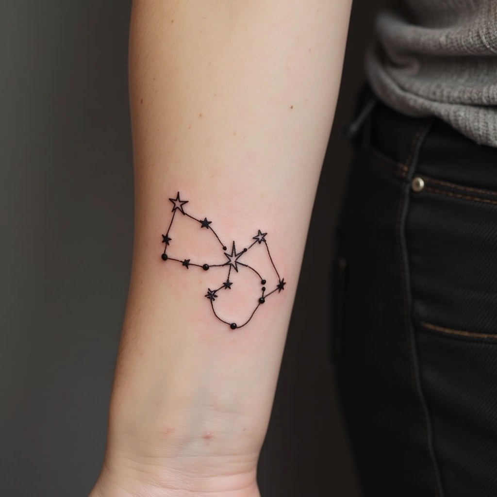 Constellation stars women's wrist tattoo design
