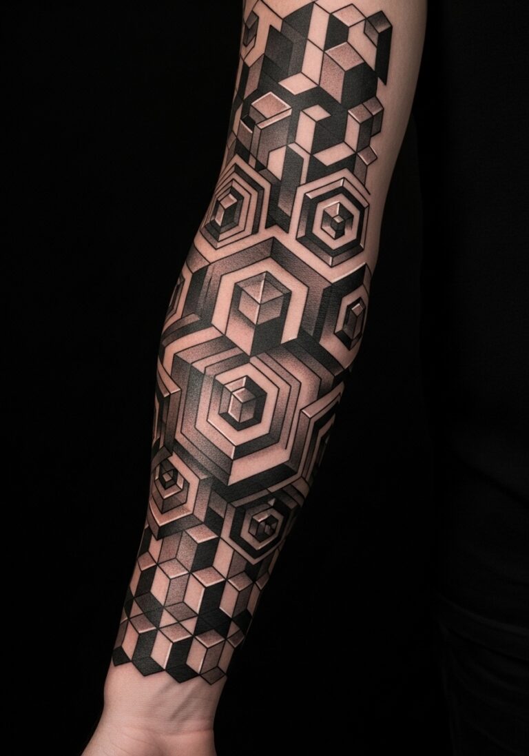 19 Geometric Sleeve Tattoo Ideas for Men Who Love Precision - Tattoo Build