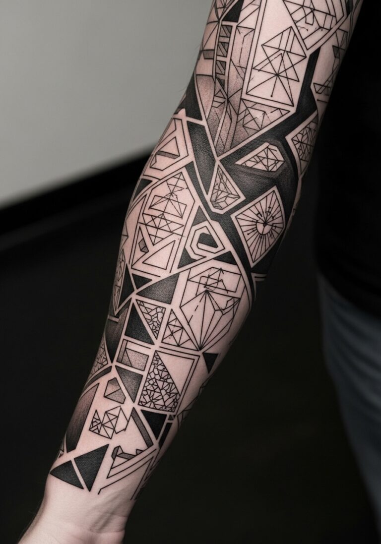 19 Geometric Sleeve Tattoo Ideas for Men Who Love Precision - Tattoo Build